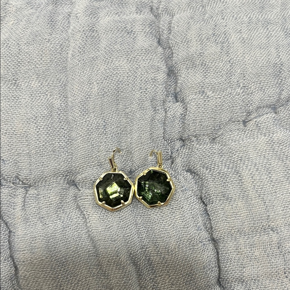 Kendra Scott Dark Green Earrings